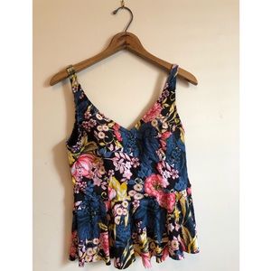 Anthropologie size XL floral peplum bathing suit